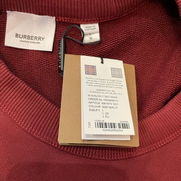 Burberry Acklow Men's Print Red Jersey Sweatshirt, all sizes, 100% Cotton - Picture 16 of 16